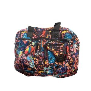 Kipling Nylon Multicolored Abstract Print Satchel Bag no shoulder strap